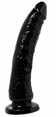 Basix Rubber 7 inches Slim Dong With Suction Cup Black - DelightsDownSouth