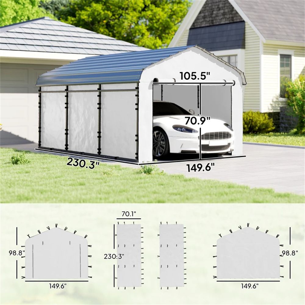 Car shed side wall panel, replace side wall cover, white (only replace car shed side wall) - DelightsDownSouth