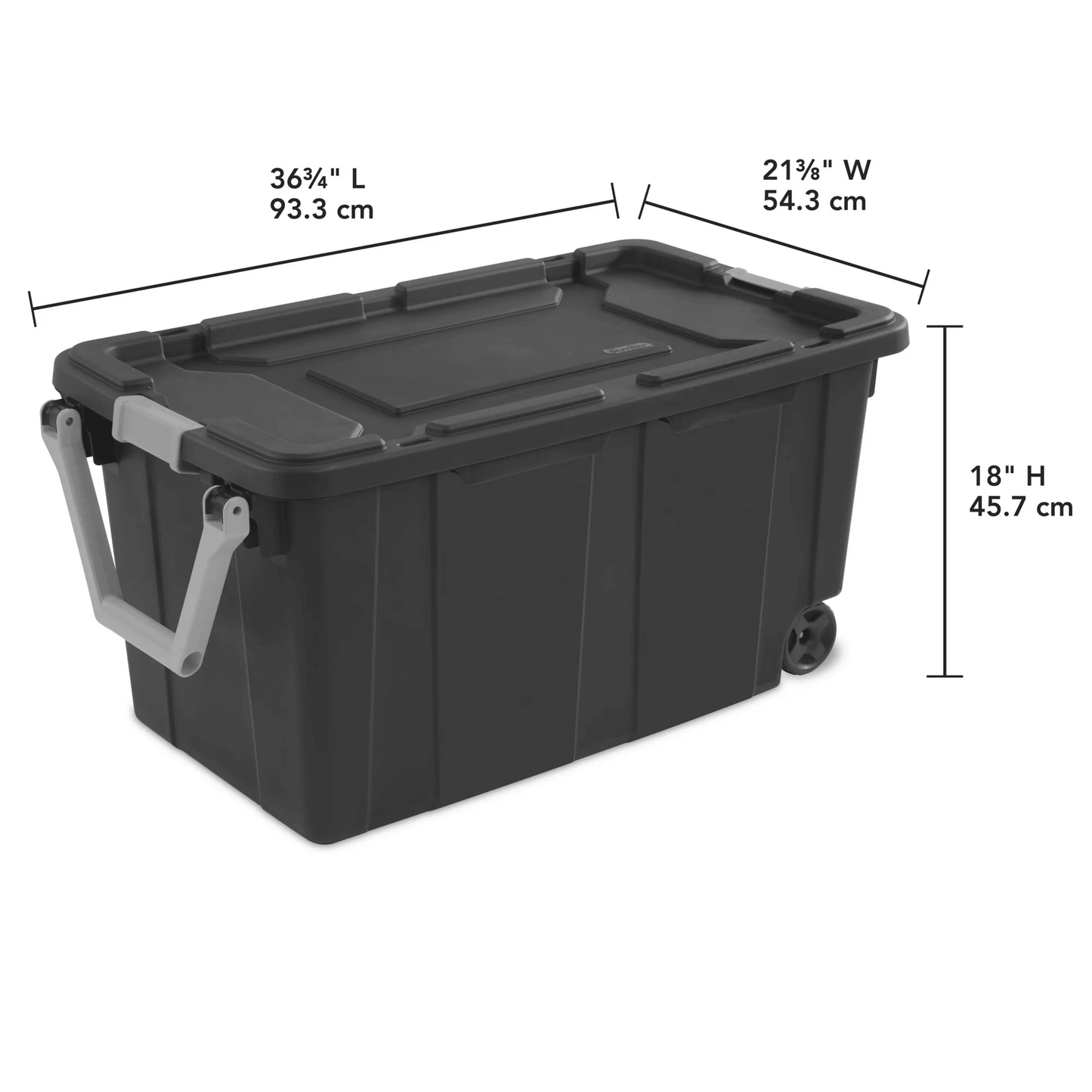 Large Wheeled Industrial Storage Bin, 40 Gallon Rugged Plastic Storage Tote with Latch Lid and Pull Handle, 2 Pack - DelightsDownSouth