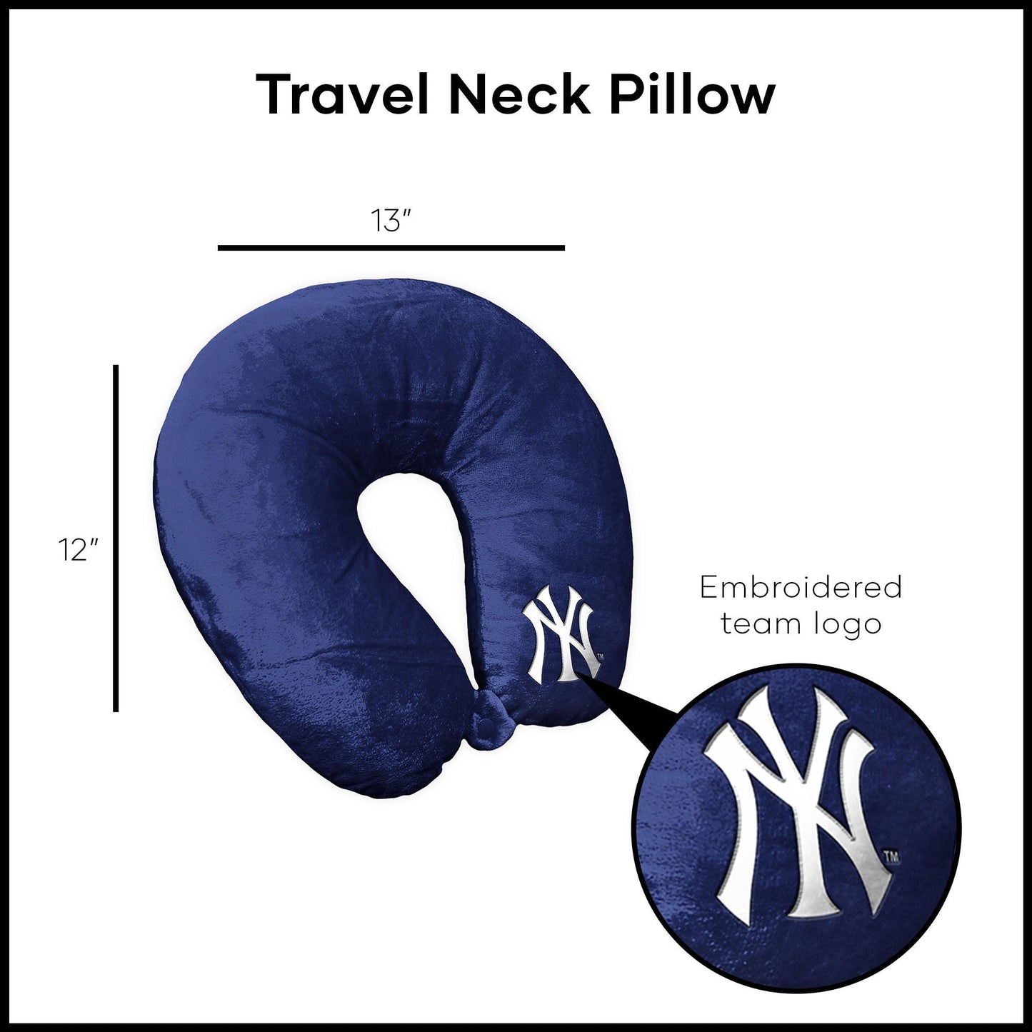 MLB New York Yankees Applique Neck Pillow 12x13 Inches - DelightsDownSouth