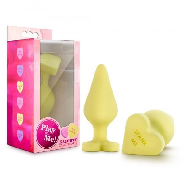 Naughty Candy Hearts Yellow Butt Plug - DelightsDownSouth