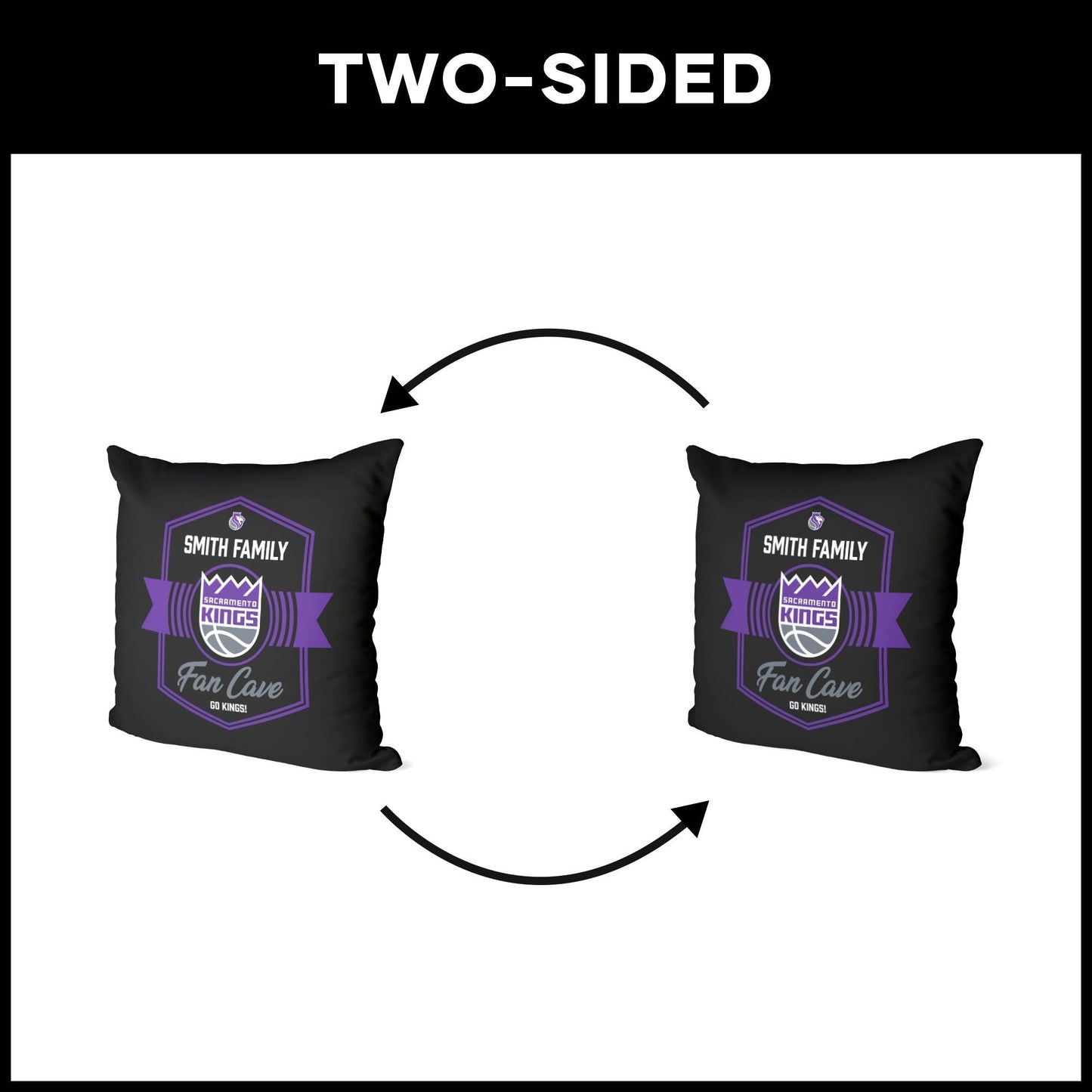 NBA Sacramento Kings Dominion Personalized Throw Pillow 18×18 Inches - DelightsDownSouth