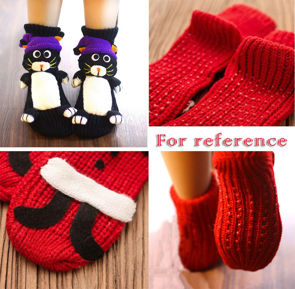 Novelty Handmade Cat Knit Slipper Socks Non - slip for Womens House Indoor Warm - DelightsDownSouth