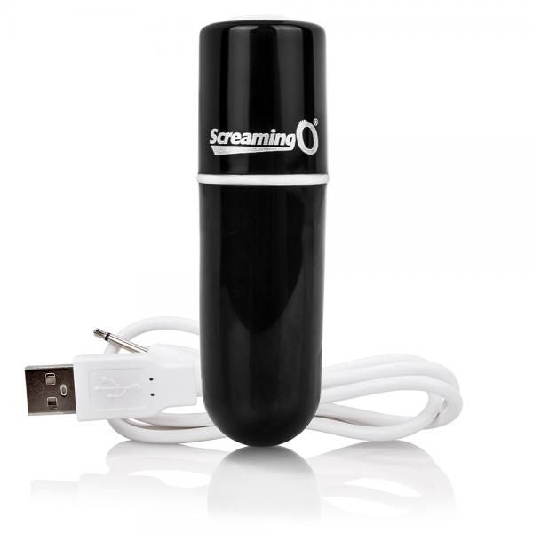 Screaming O Charged Vooom Rechargeable Bullet Vibe Black - DelightsDownSouth
