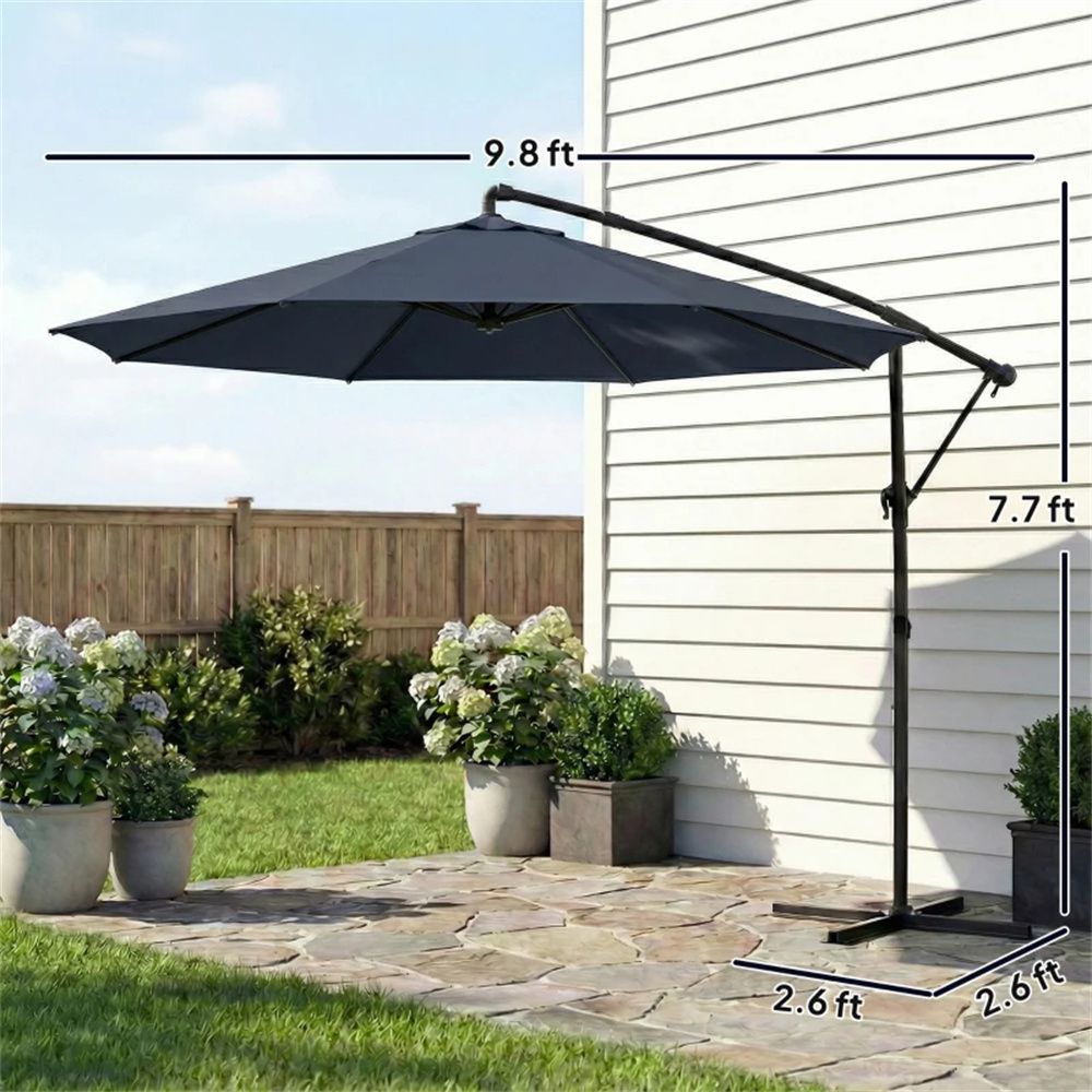 Terrace Umbrella, Courtyard Umbrella, Sun Umbrella, Navy Blue - DelightsDownSouth