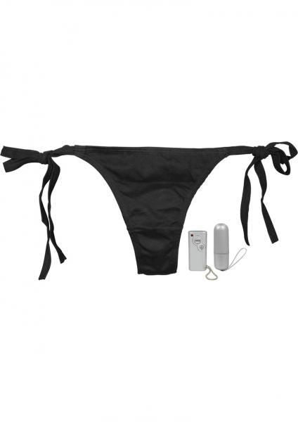 Vibro Panty Bikini 10 Function Remote Control Waterproof O/S - Black - DelightsDownSouth
