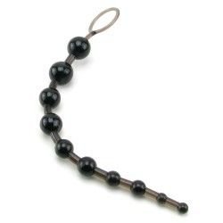 X 10 Beads Graduated Anal Beads 11 Inch - Black - DelightsDownSouth