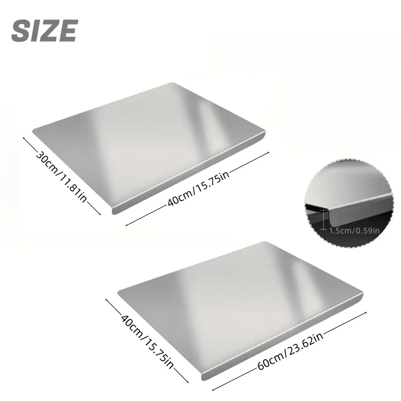 XXL cooked meat baking tray, double - sided cutting board, stainless steel rolling plate, breakfast tray, suitable for fruits, vegetables, meats, Father's Day gift Chopping Kitchen Knives - DelightsDownSouth