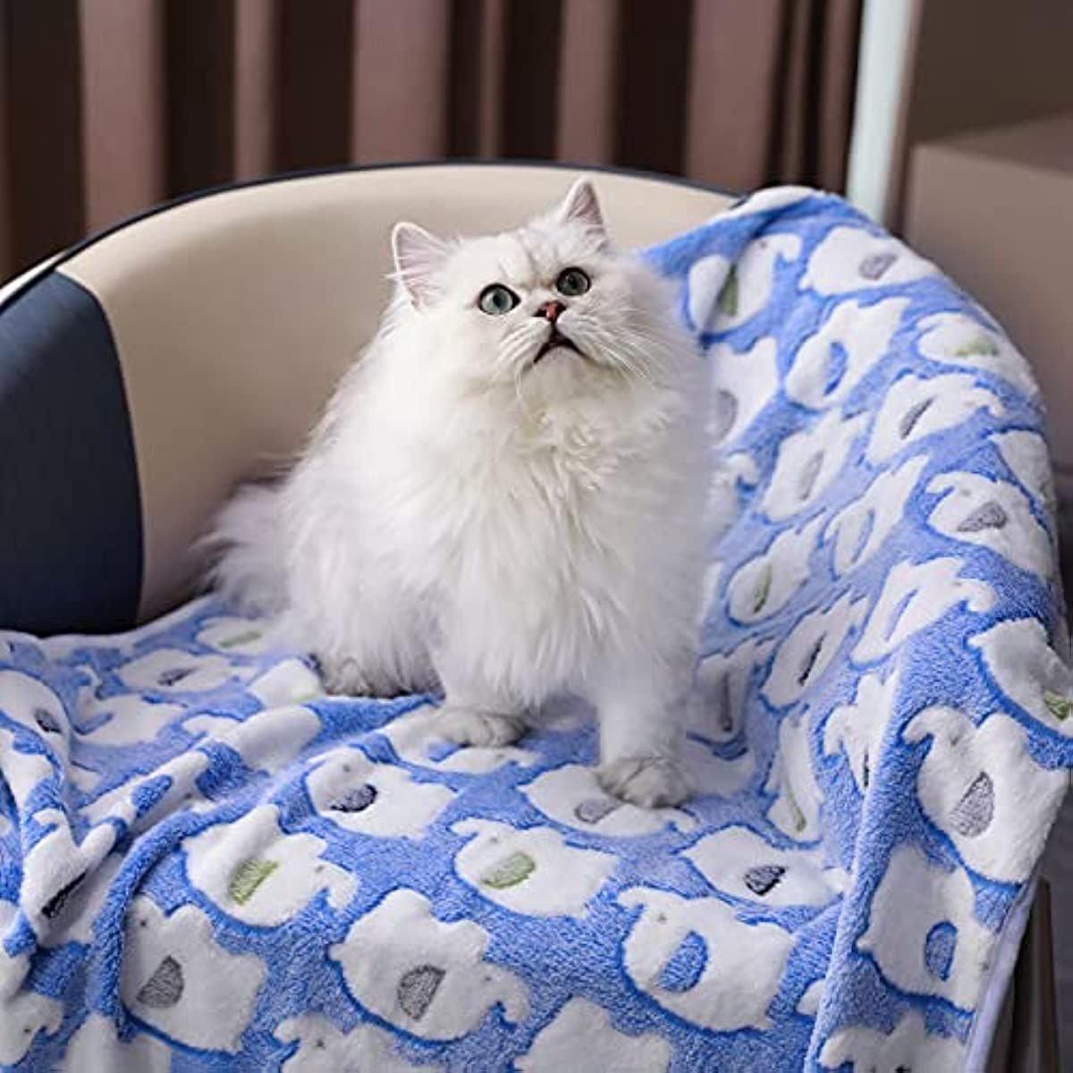 1 Pack 2 Blankets Super Soft Fluffy Premium Cute Elephant Pattern Pet Blanket Flannel Throw for Dog Puppy Cat - DelightsDownSouth