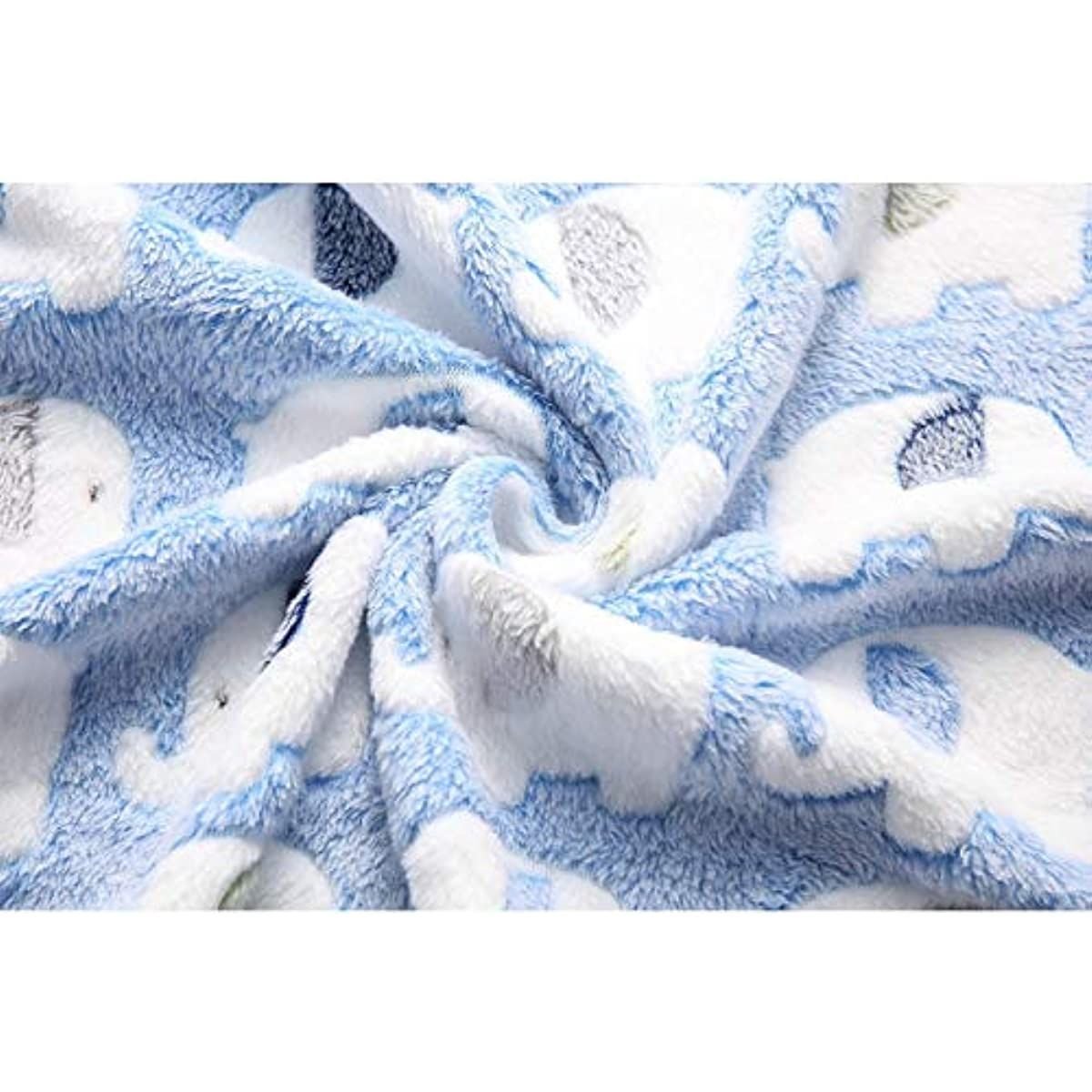1 Pack 2 Blankets Super Soft Fluffy Premium Cute Elephant Pattern Pet Blanket Flannel Throw for Dog Puppy Cat - DelightsDownSouth