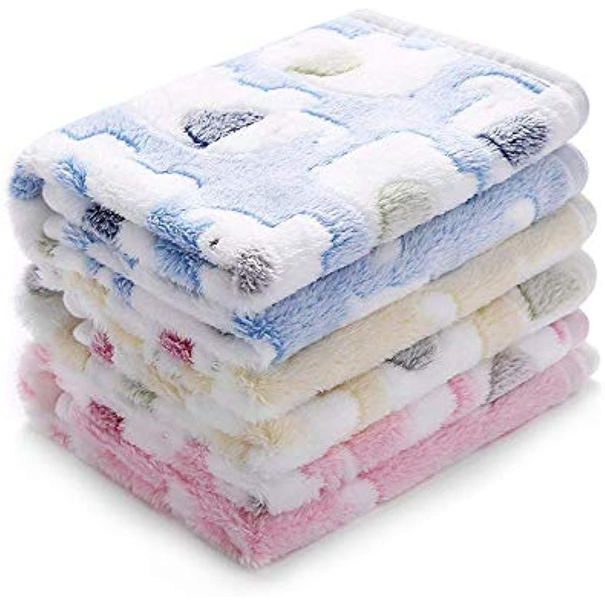 1 Pack 2 Blankets Super Soft Fluffy Premium Cute Elephant Pattern Pet Blanket Flannel Throw for Dog Puppy Cat - DelightsDownSouth