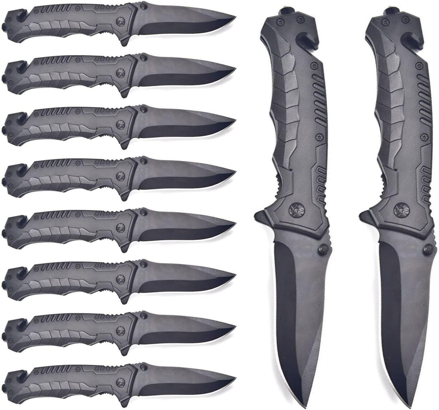 10 - Pack Tactical Folding Knives - 3.4 Inch EDC Locking Pocket Knives for Outdoor Camping - DelightsDownSouth
