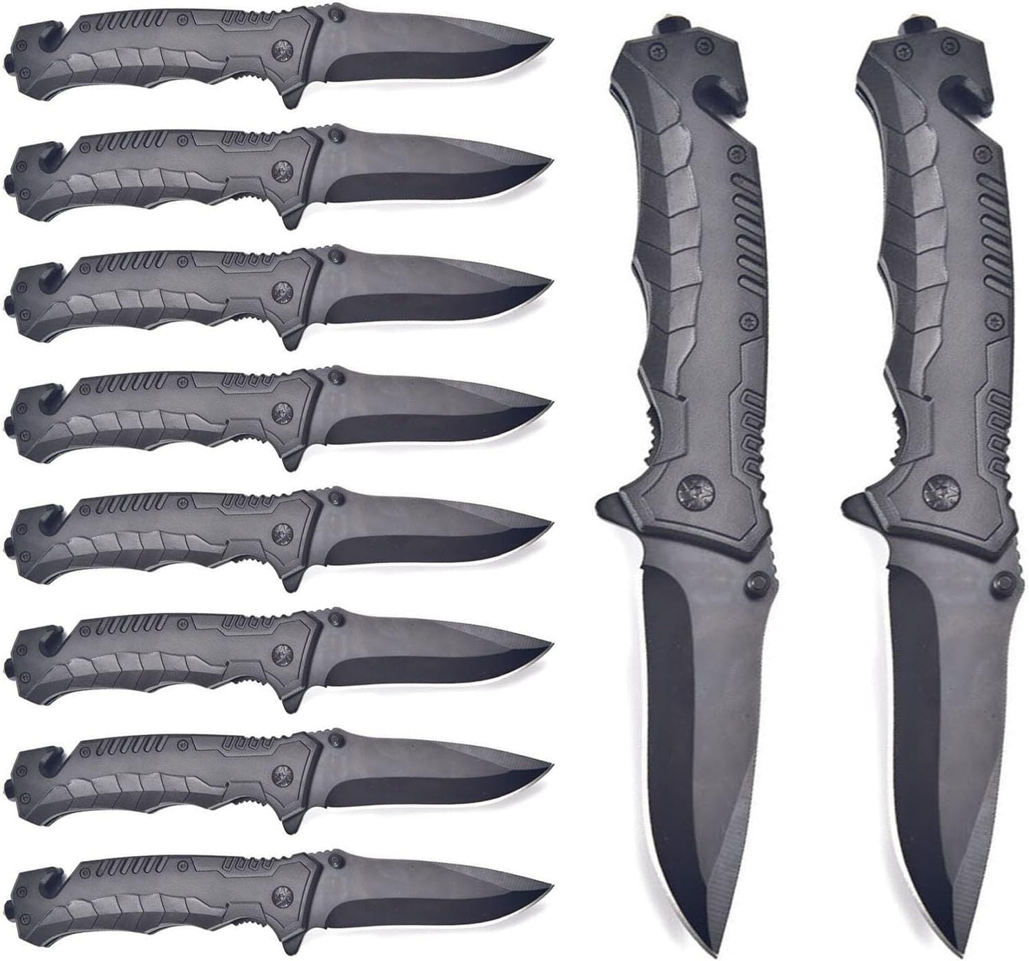10 - Pack Tactical Folding Knives - 3.4 Inch EDC Locking Pocket Knives for Outdoor Camping - DelightsDownSouth