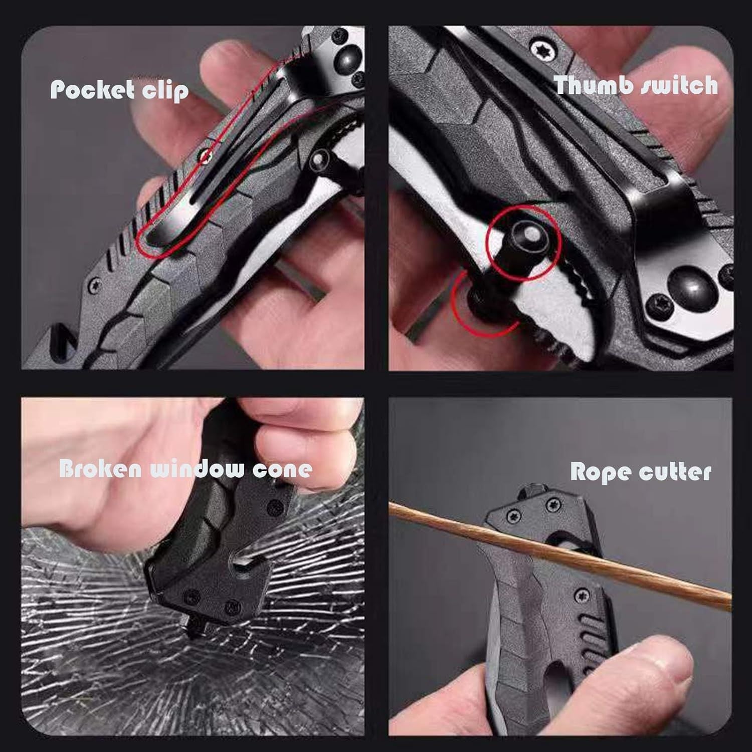 10 - Pack Tactical Folding Knives - 3.4 Inch EDC Locking Pocket Knives for Outdoor Camping - DelightsDownSouth