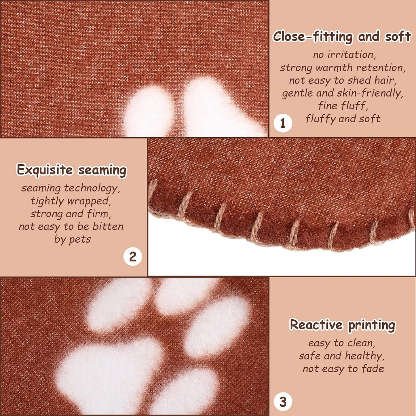 10 Pieces Pet Blankets with Paw Print Dog Cat Fleece Blankets Soft Warm Sleep Mat Pad Bed Cover for Kitten Puppy and Other Small Animals, 24 x 28 Inch - DelightsDownSouth