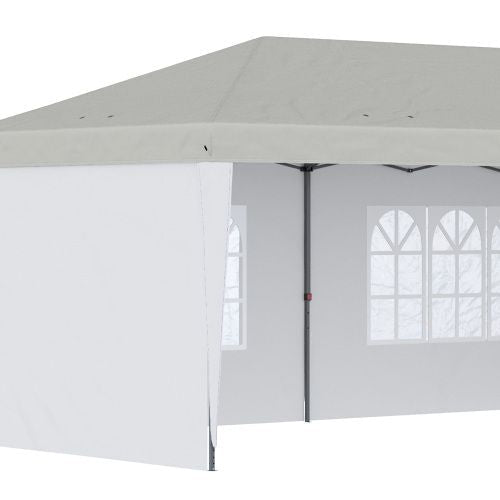 10' x 20' Pop Up Canopy Tent with 4 Sidewalls, Heavy Duty Tents for Parties, Outdoor Instant Gazebo with Carry Bag, for Outdoor, Garden, Patio, White - DelightsDownSouth
