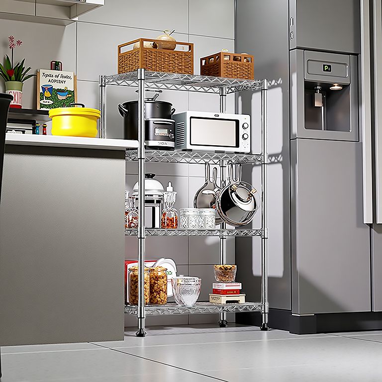 1000 lbs Storage Shelving 4 - Tier Utility Shelving Unit Steel Organizer Wire Rack for Home,Kitchen,Office,Chrome (13.7" D x 23.6" W x 53.4" H) - DelightsDownSouth
