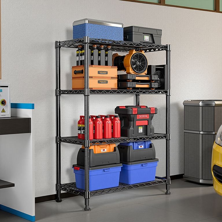 1000 lbs Storage Shelving 4 - Tier Utility Shelving Unit Steel Organizer Wire Rack for Home,Kitchen,Office,Chrome (13.7" D x 23.6" W x 53.4" H) - DelightsDownSouth