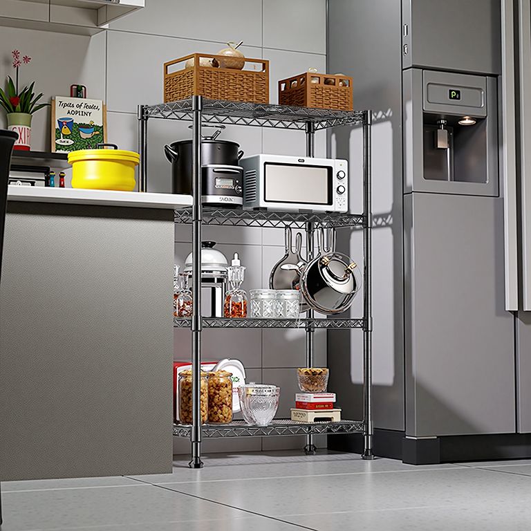 1000 lbs Storage Shelving 4 - Tier Utility Shelving Unit Steel Organizer Wire Rack for Home,Kitchen,Office,Chrome (13.7" D x 23.6" W x 53.4" H) - DelightsDownSouth