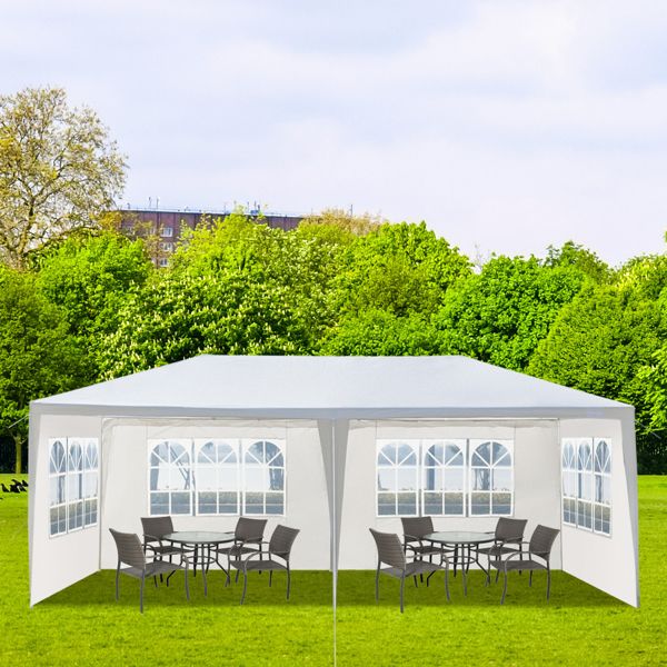 10'X20' Outdoor Party Tent with 4 Removable Sidewalls; Waterproof Canopy Patio Wedding Gazebo; White(Same as this CIN:D0102HGAIAG) - DelightsDownSouth