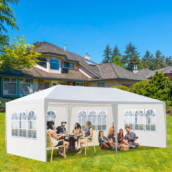 10'X20' Outdoor Party Tent with 4 Removable Sidewalls; Waterproof Canopy Patio Wedding Gazebo; White(Same as this CIN:D0102HGAIAG) - DelightsDownSouth