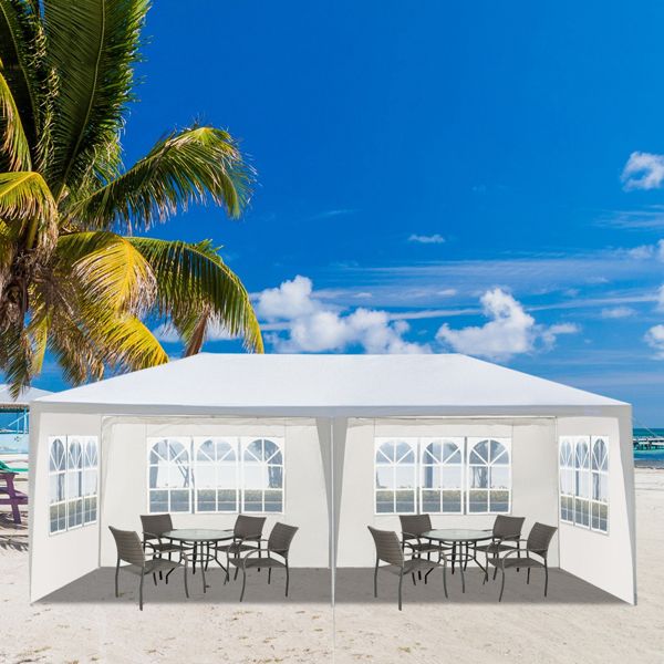 10'X20' Outdoor Party Tent with 4 Removable Sidewalls; Waterproof Canopy Patio Wedding Gazebo; White(Same as this CIN:D0102HGAIAG) - DelightsDownSouth