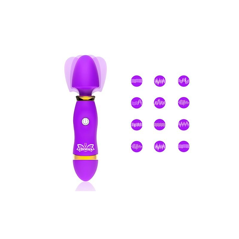 12 Modes Insertable Powerful Wand Massager G spot Nipple Stimulating Vibrator - DelightsDownSouth