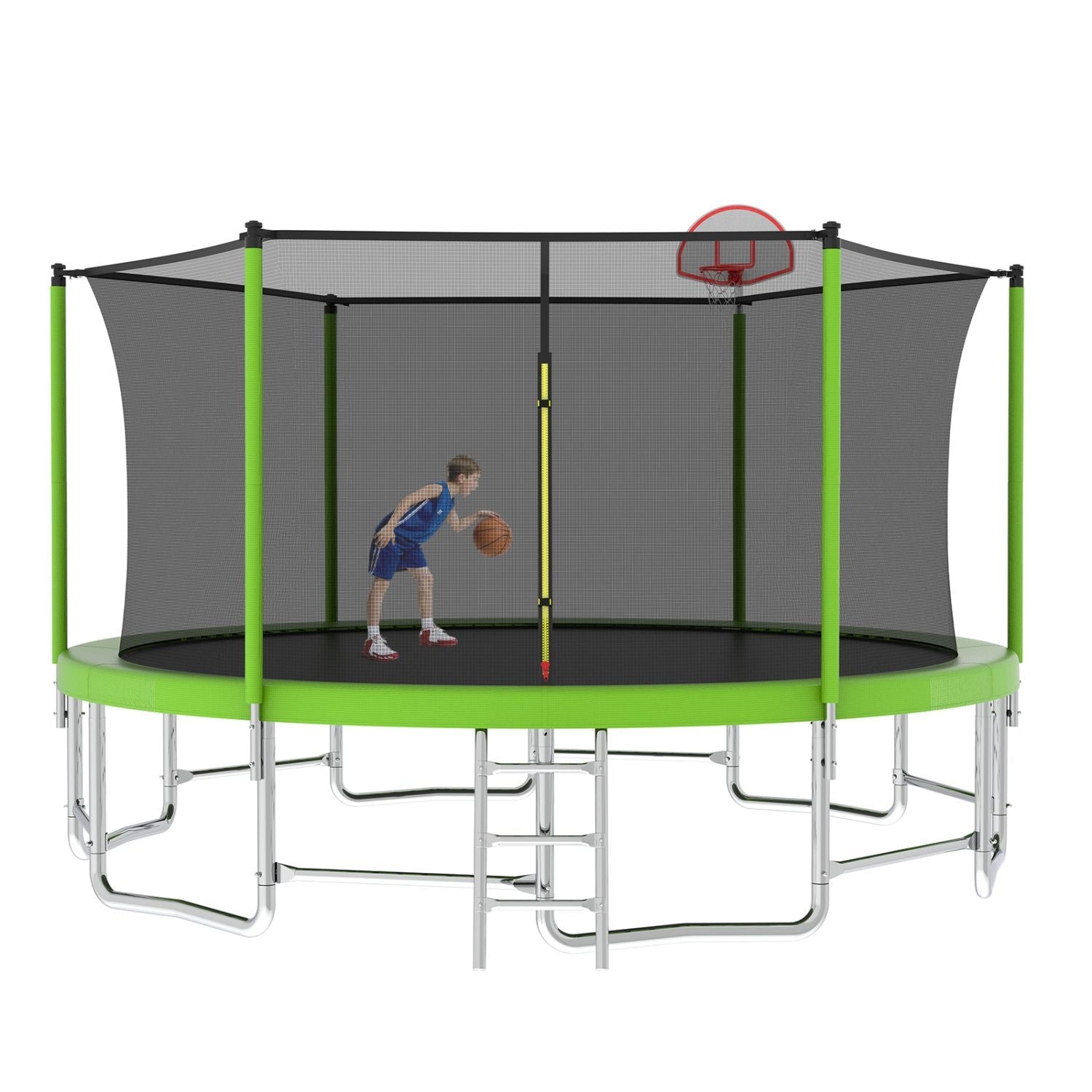 15FT for Kids Children with Safety Enclosure Net Outdoor Backyards Large Recreational Trampoline - DelightsDownSouth