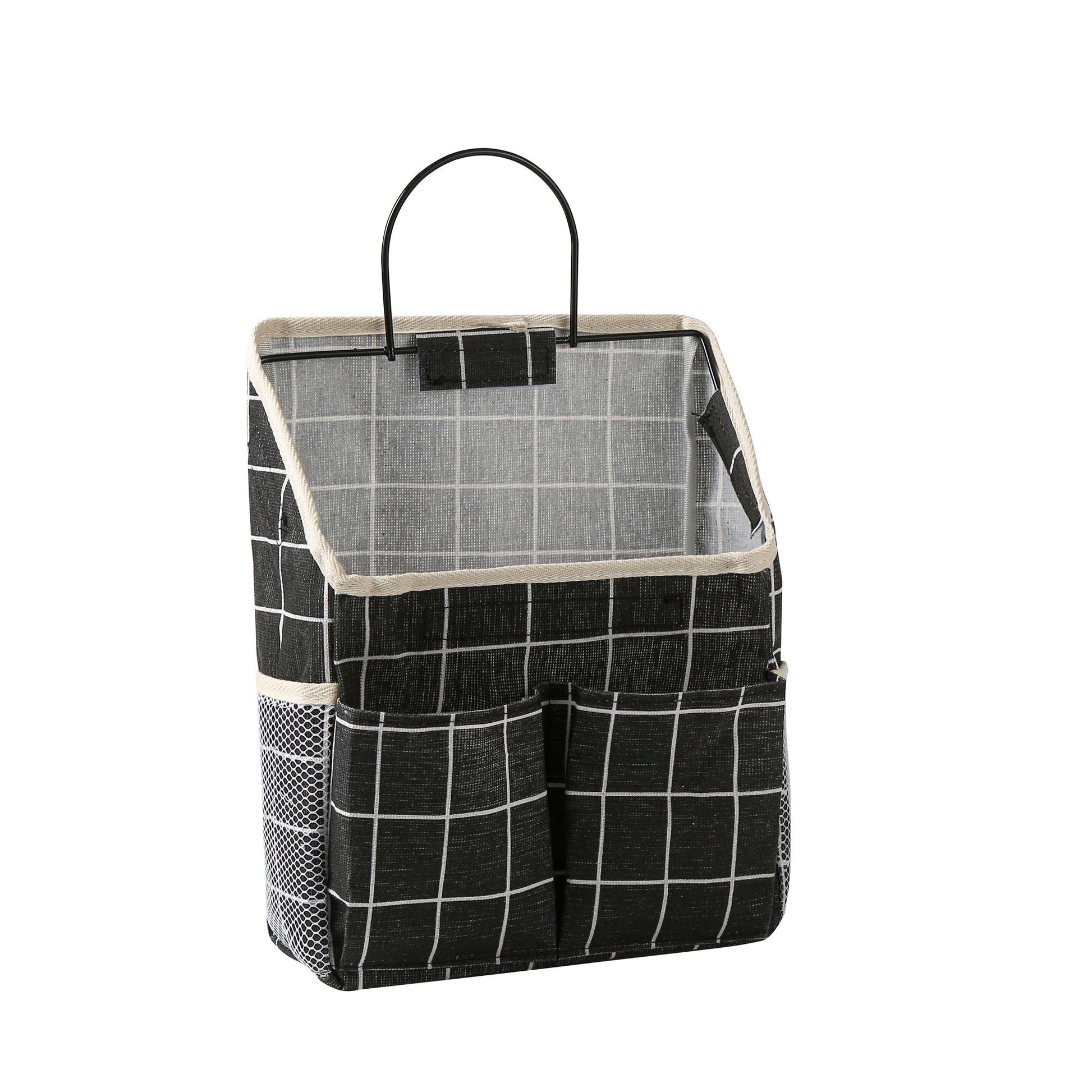 1pc Hanging Storage Bag; Wall Hanging Organiser Basket With Bathroom Pocket; Bedroom; Kitchen; Dormitory Dormitory; Essentials; RV Storage And Organization (Gray) - DelightsDownSouth