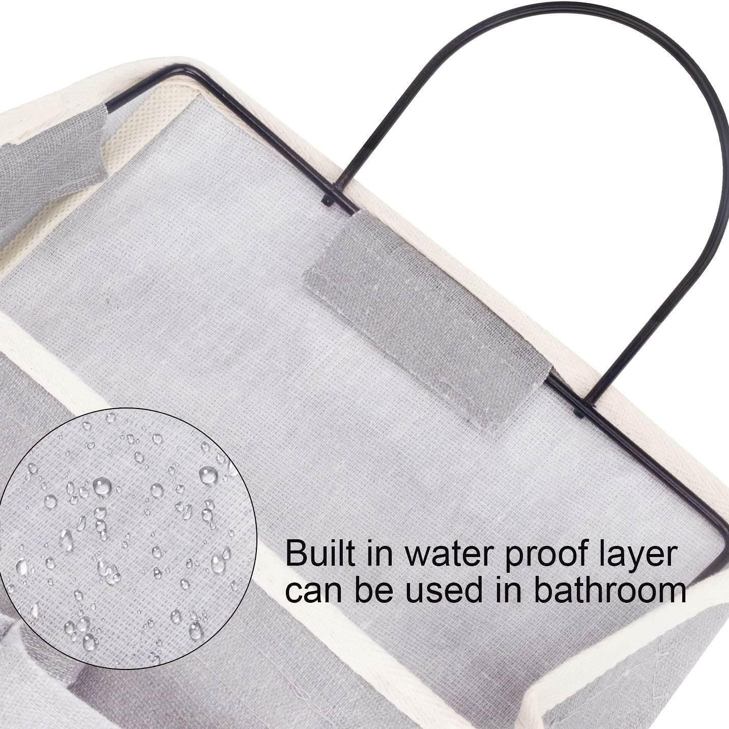 1pc Hanging Storage Bag; Wall Hanging Organiser Basket With Bathroom Pocket; Bedroom; Kitchen; Dormitory Dormitory; Essentials; RV Storage And Organization (Gray) - DelightsDownSouth