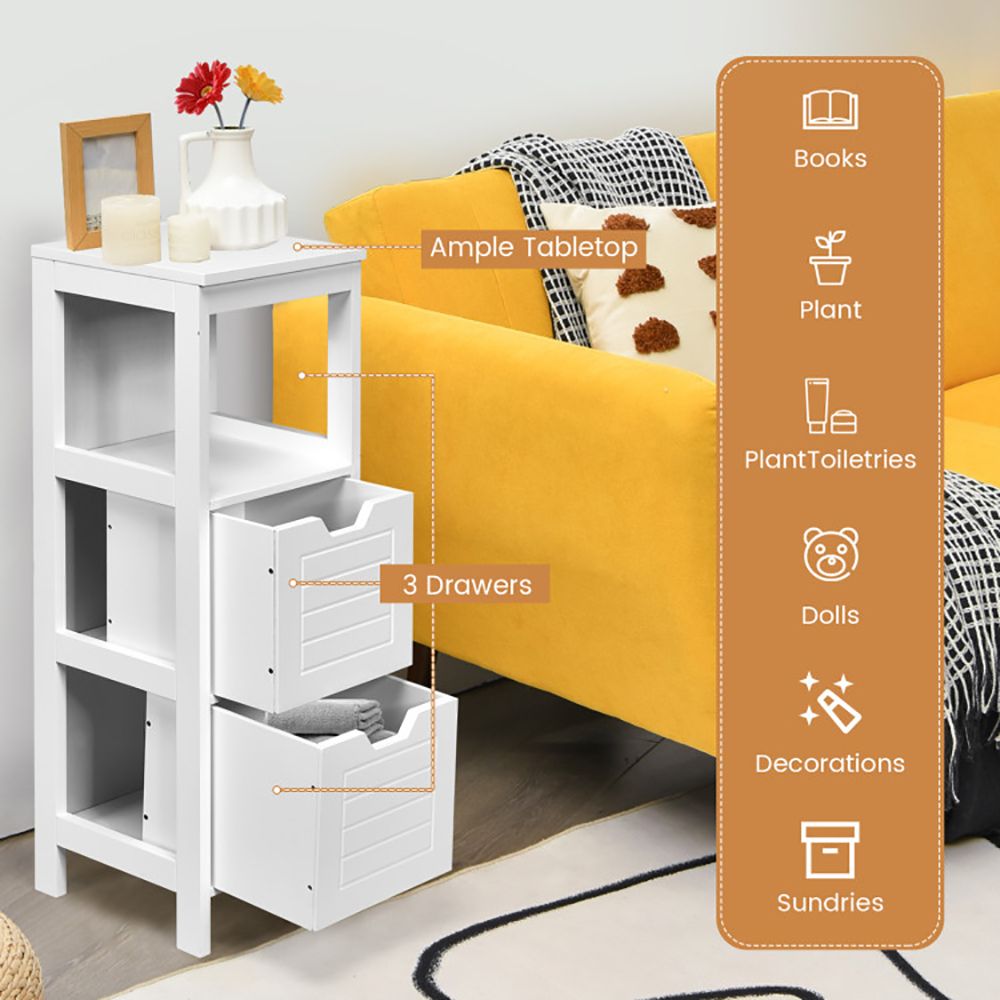 1PC Lockers multifunction Bathroom Wooden Floor Cabinet Organizer with Storage Rack - DelightsDownSouth