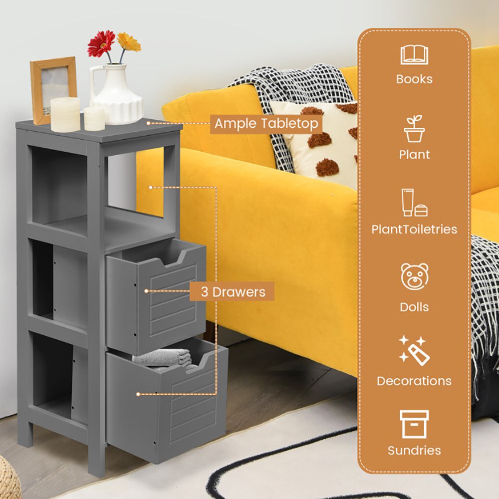 1PC Lockers multifunction Bathroom Wooden Floor Cabinet Organizer with Storage Rack - DelightsDownSouth
