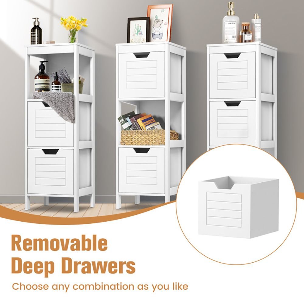 1PC Lockers multifunction Bathroom Wooden Floor Cabinet Organizer with Storage Rack - DelightsDownSouth