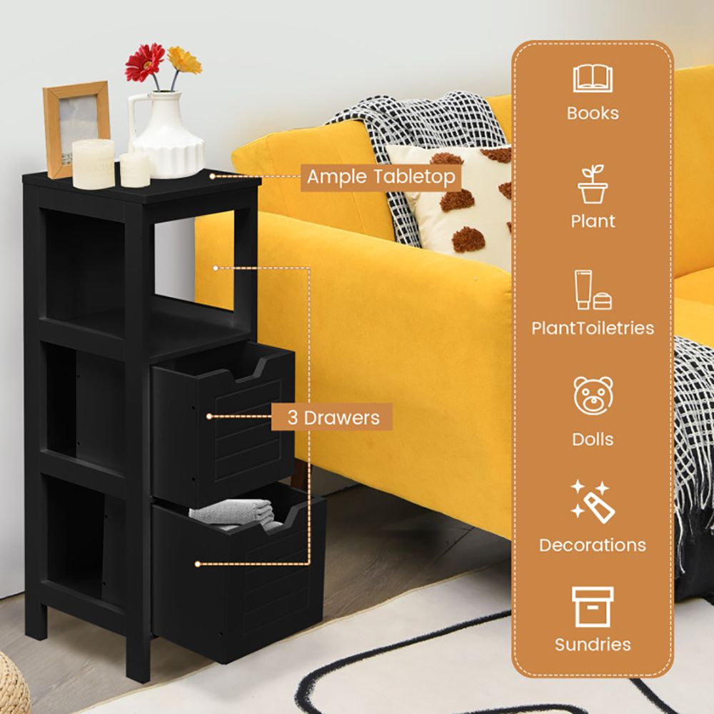 1PC Lockers multifunction Bathroom Wooden Floor Cabinet Organizer with Storage Rack - DelightsDownSouth