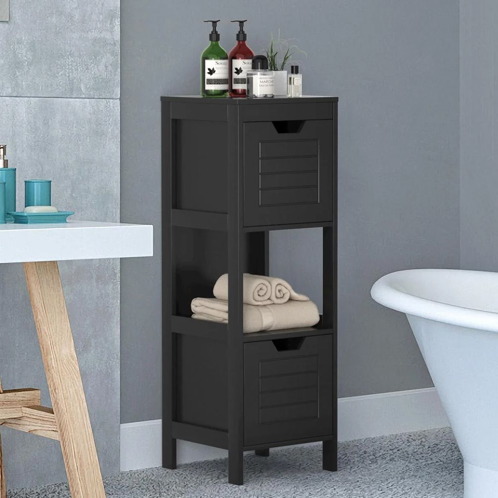 1PC Lockers multifunction Bathroom Wooden Floor Cabinet Organizer with Storage Rack - DelightsDownSouth