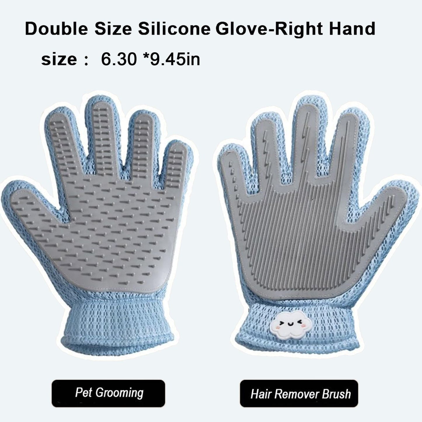 2 - in - 1 Pet Grooming Glove – Double - Sided Deshedding & Massage Brush for Cats/Dogs, Removes Loose Hair from Fur & Furniture, Ultra - Soft Easy - Clean Mitt(single glove) - DelightsDownSouth