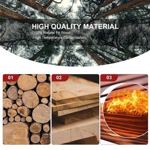 2 - Seat Wooden Adirondack Chair, Patio Bench with Table, Outdoor Loveseat Fire Pit Chair for Porch, Backyard, Deck, Carbonized - DelightsDownSouth