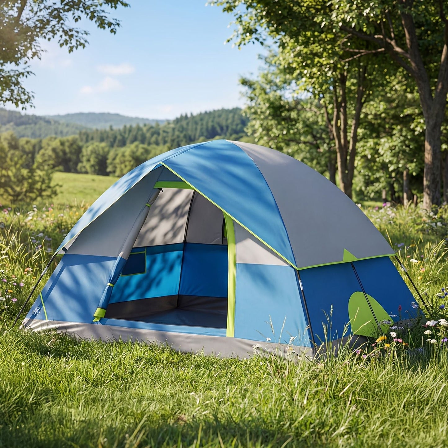 2/4 Person High Quality Camping Tent with Tent Fly, Easy Setup Dome Tent with Mesh Windows & Skylights, Lightweight Portable Tent for Outdoor Camping, Festivals & Backyard - DelightsDownSouth