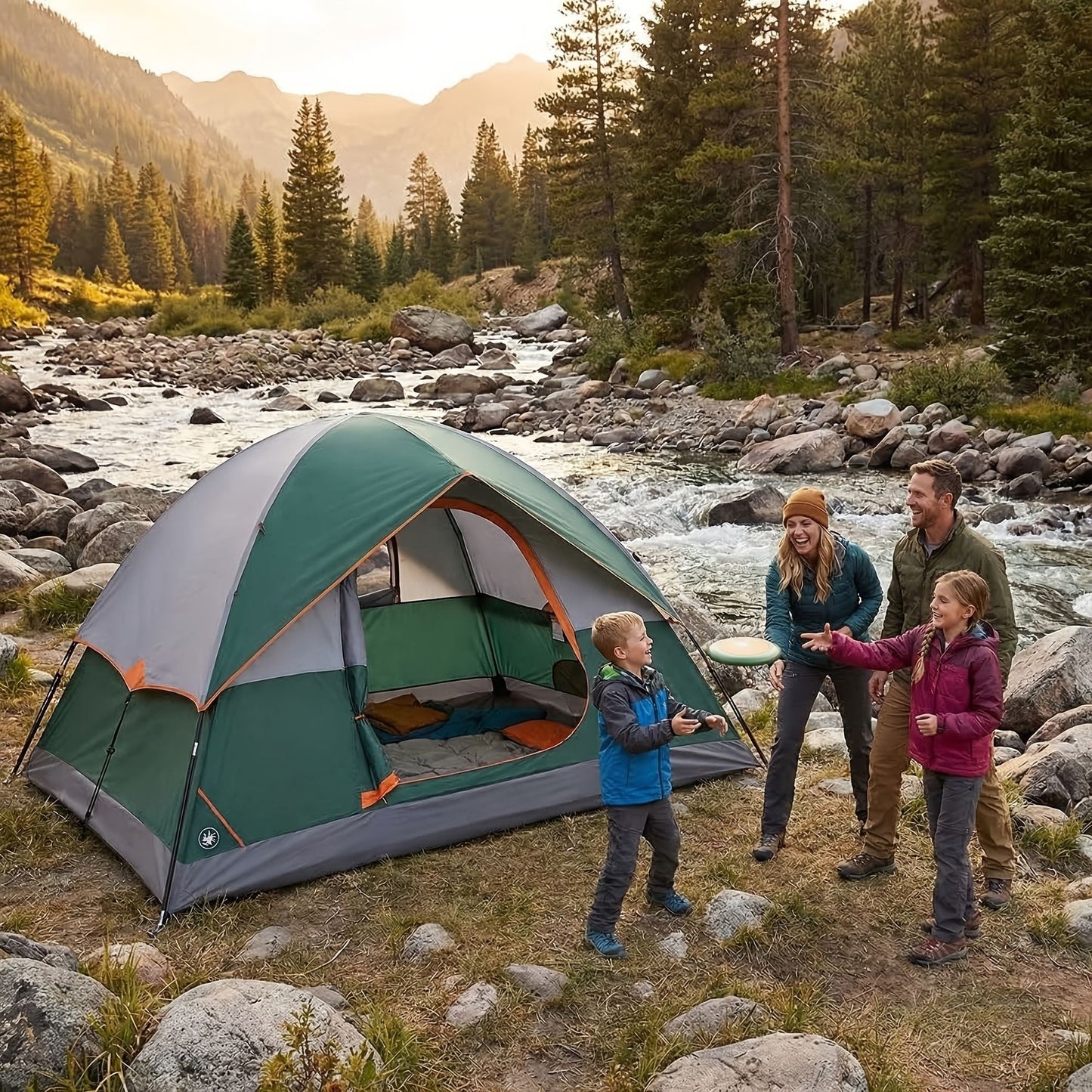2/4 Person High Quality Camping Tent with Tent Fly, Easy Setup Dome Tent with Mesh Windows & Skylights, Lightweight Portable Tent for Outdoor Camping, Festivals & Backyard - DelightsDownSouth