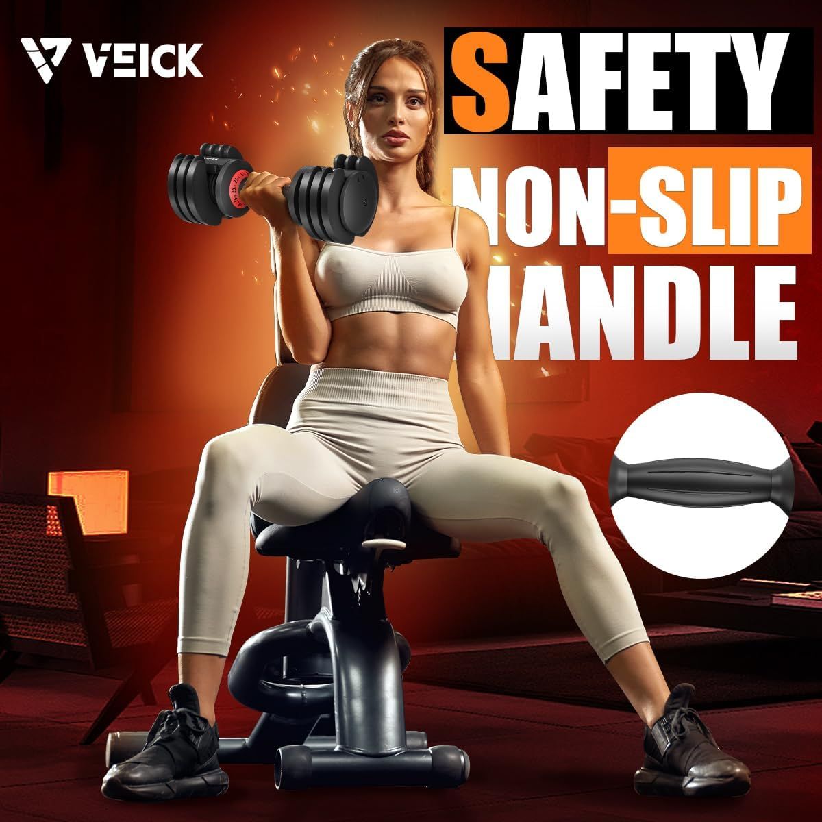 25LB 5 in 1 Single Adjustable Dumbbell Free Dumbbell Weight Adjust with Anti - Slip Metal Handle, Ideal for Full - Body Home Gym Workouts - DelightsDownSouth