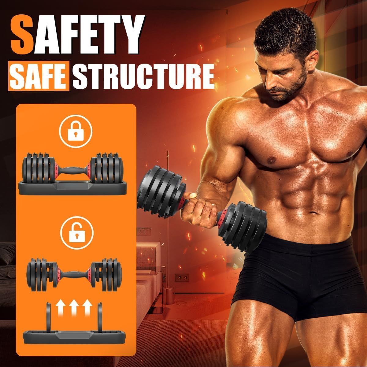25LB 5 in 1 Single Adjustable Dumbbell Free Dumbbell Weight Adjust with Anti - Slip Metal Handle, Ideal for Full - Body Home Gym Workouts - DelightsDownSouth