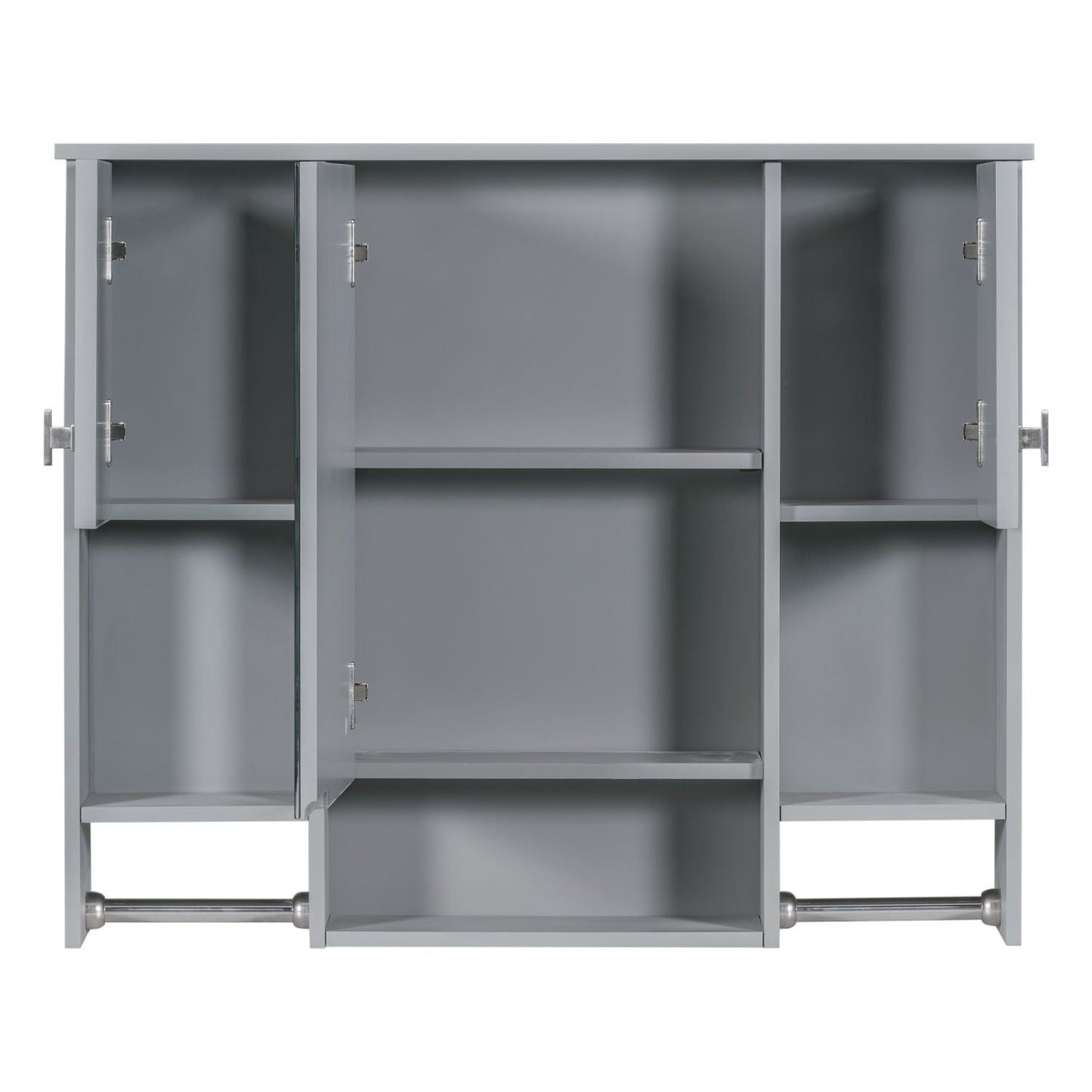 35'' x 28'' Modern Wall Mounted Bathroom Storage Cabinet, Bathroom Wall Cabinet with Mirror, Medicine Cabinet with Towels Bar - DelightsDownSouth