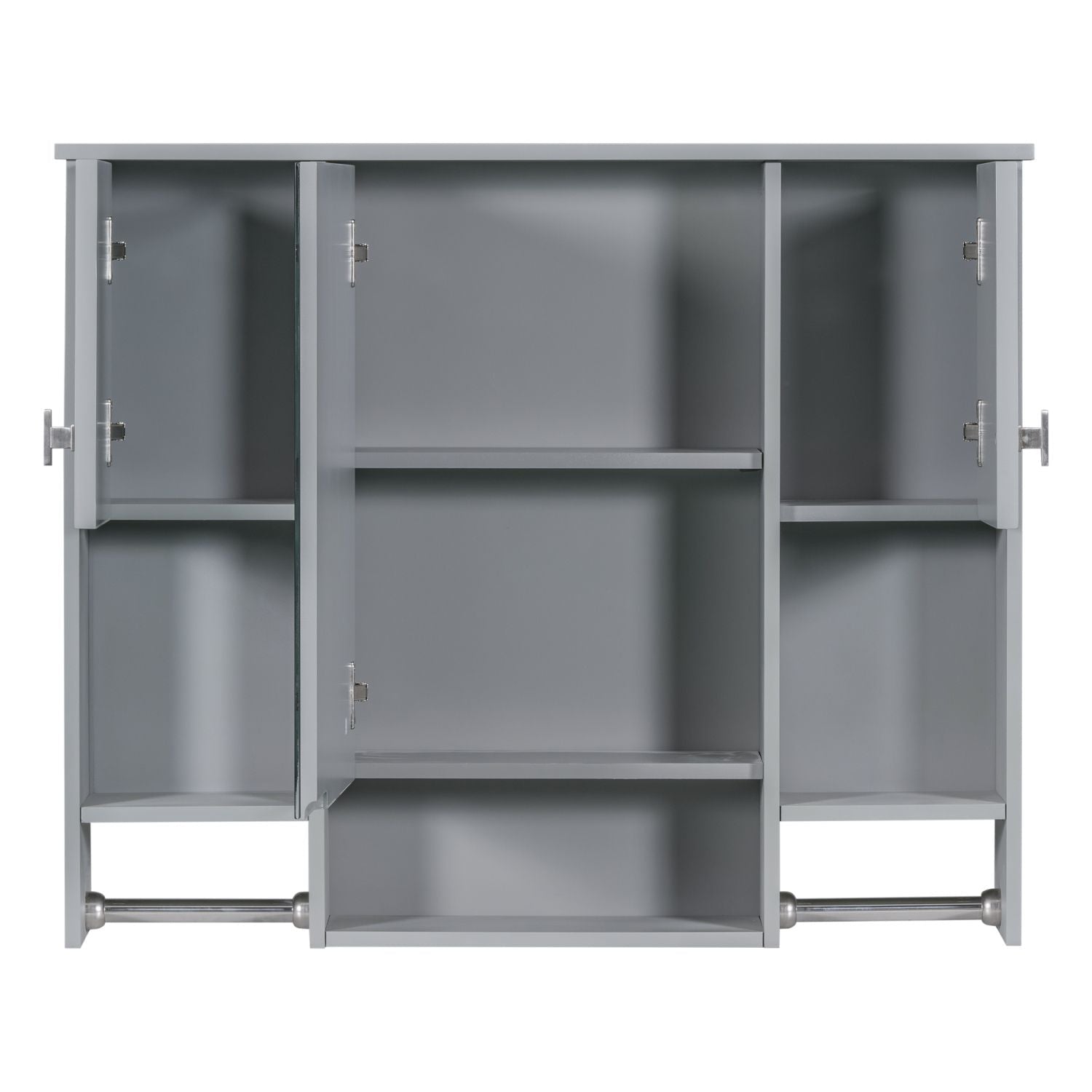 35'' x 28'' Modern Wall Mounted Bathroom Storage Cabinet, Bathroom Wall Cabinet with Mirror, Medicine Cabinet with Towels Bar - DelightsDownSouth