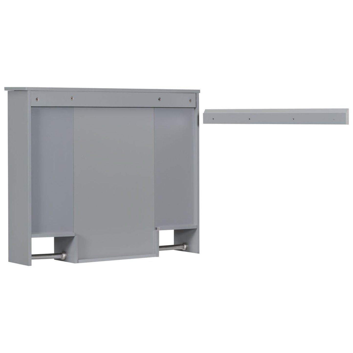 35'' x 28'' Modern Wall Mounted Bathroom Storage Cabinet, Bathroom Wall Cabinet with Mirror, Medicine Cabinet with Towels Bar - DelightsDownSouth