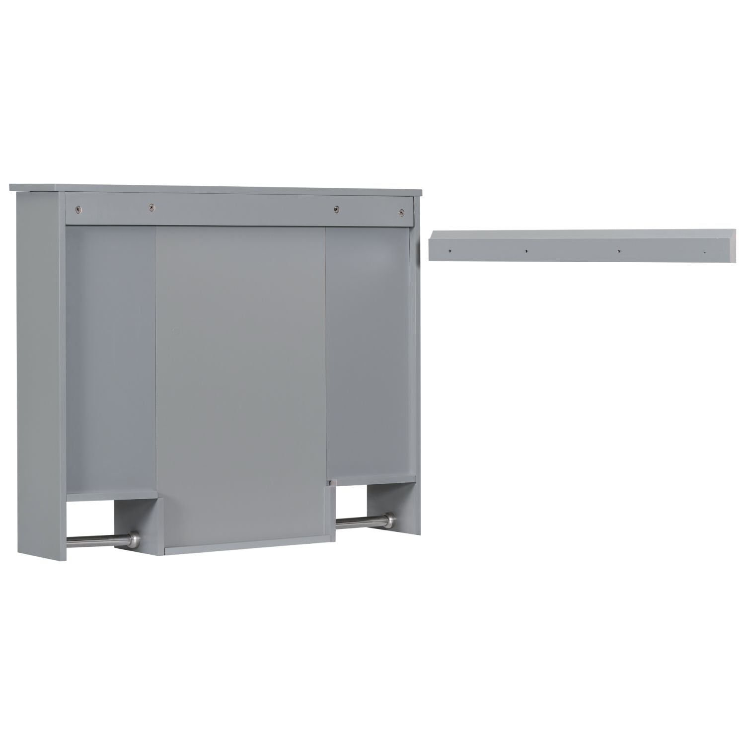 35'' x 28'' Modern Wall Mounted Bathroom Storage Cabinet, Bathroom Wall Cabinet with Mirror, Medicine Cabinet with Towels Bar - DelightsDownSouth