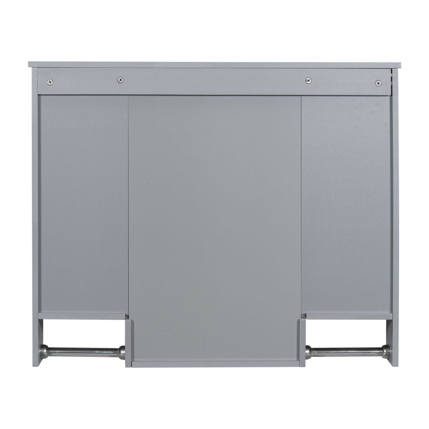 35'' x 28'' Modern Wall Mounted Bathroom Storage Cabinet, Bathroom Wall Cabinet with Mirror, Medicine Cabinet with Towels Bar - DelightsDownSouth