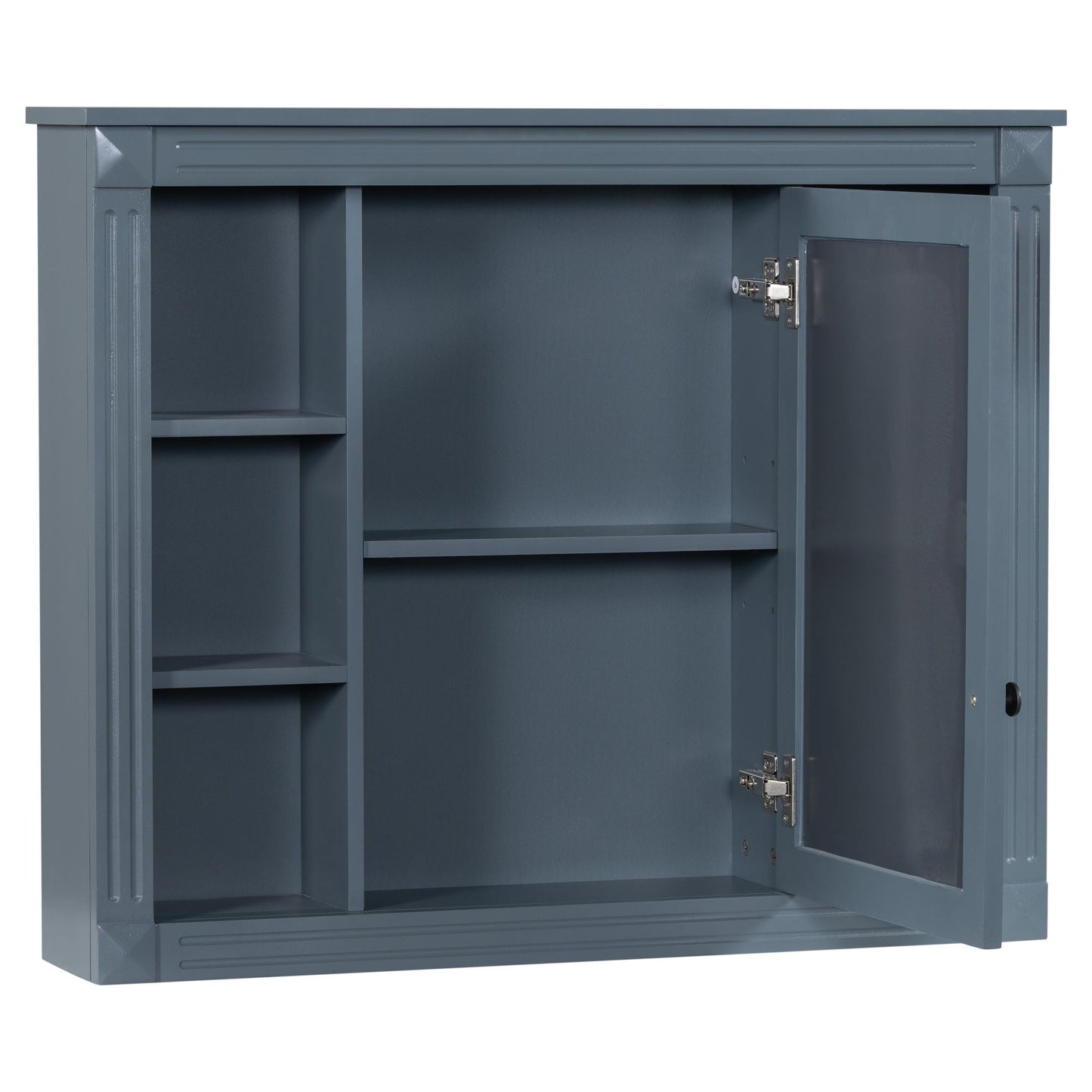 35'' x 28'' Wall Mounted Bathroom Storage Cabinet, Medicine Cabinet, Modern Bathroom Wall Cabinet with Mirror, Mirror Cabinet with 6 Open Shelves (Not Include Bathroom Vanity ) - DelightsDownSouth