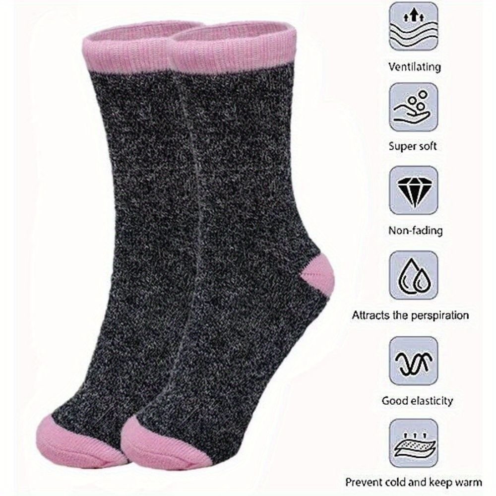 3/6Pairs of Women's Winter Warm Work Thick Boots Socks Home Indoor Socks, Christmas and New Year Gifts - DelightsDownSouth