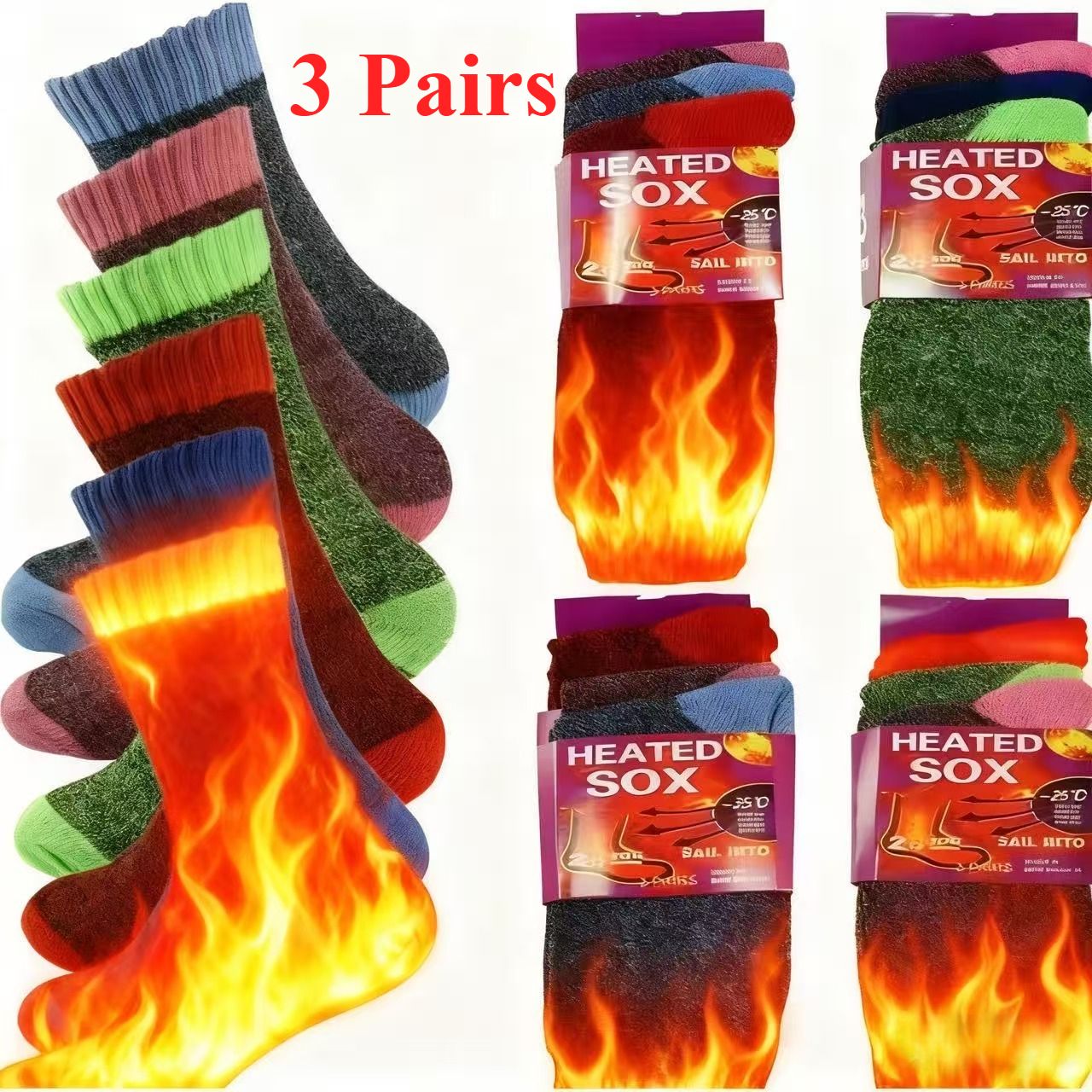 3/6Pairs of Women's Winter Warm Work Thick Boots Socks Home Indoor Socks, Christmas and New Year Gifts - DelightsDownSouth
