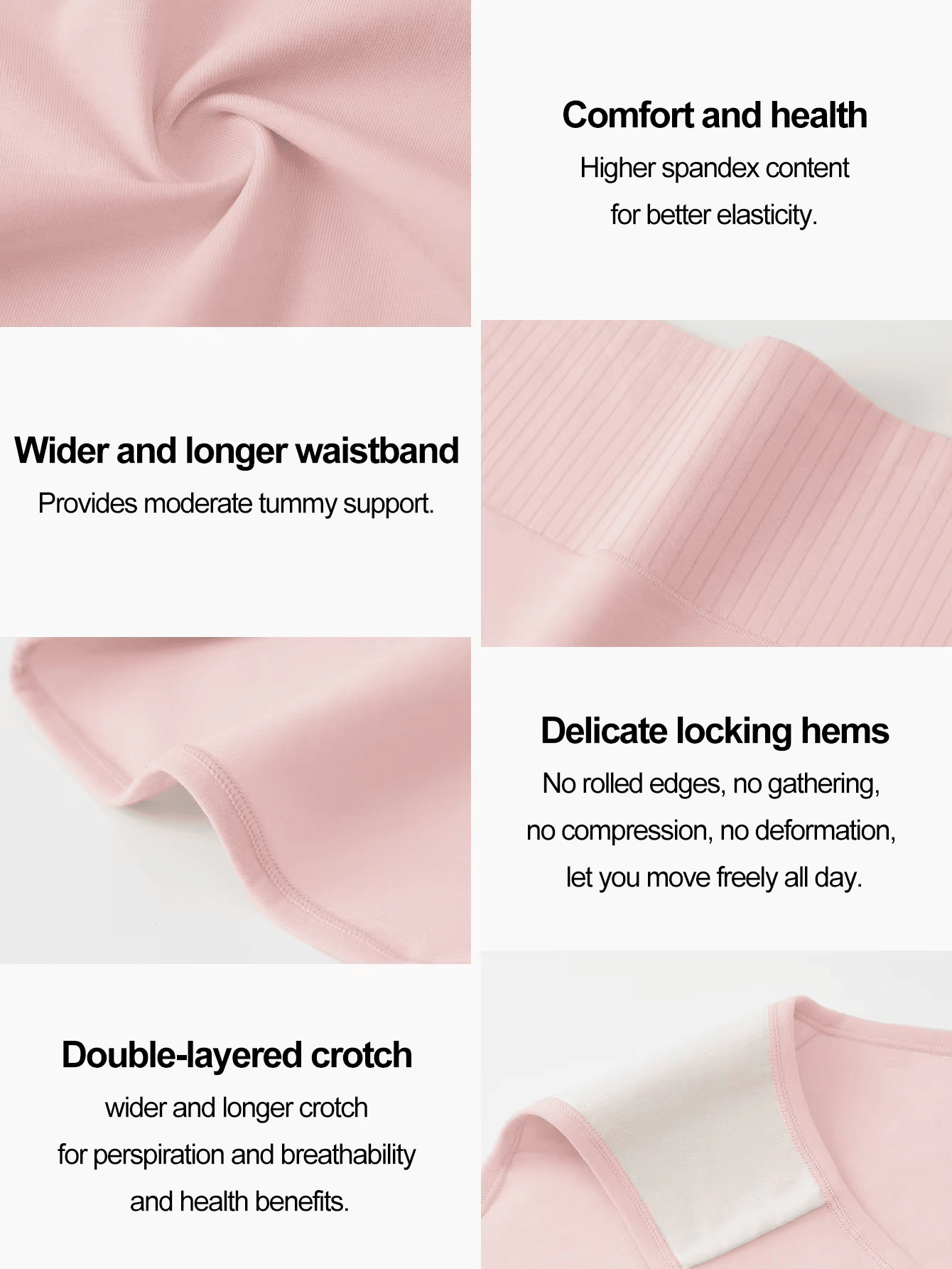 4 Pack Women's Underwear Panties Solid Color High Rise Full Coverage Briefs Postpartum Briefs Panties - DelightsDownSouth
